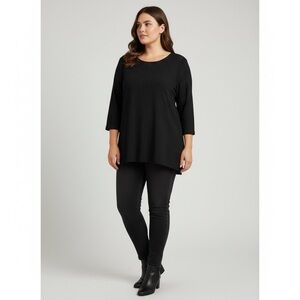 Lord & Taylor Black Pinstripe Dress Blouse 2X